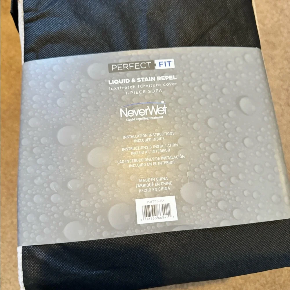 NeverWet Cream Sofa Cover NWT